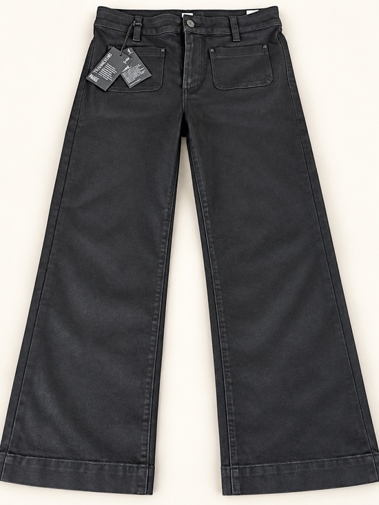 PAIGE Denim - 🖤 NWT PAIGE Leenah Ankle Patch Pocket Coated Jeans Black Fog Size 29